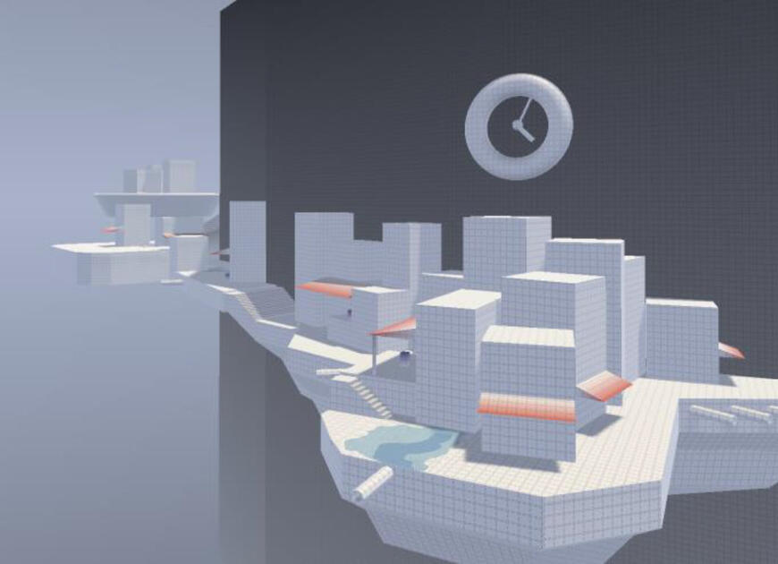 Greyblocking: the clock district