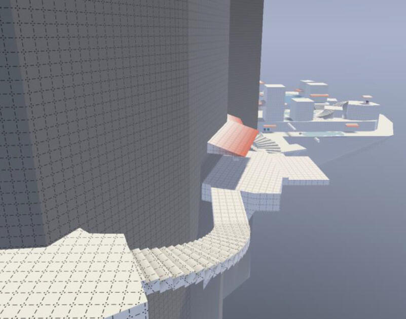 Greyblocking: the cliff alley