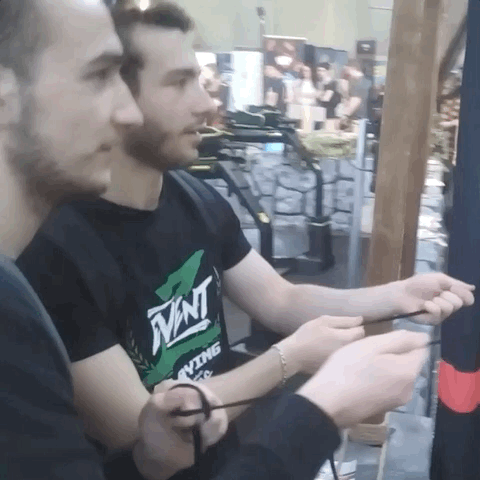 Two person trying the game together