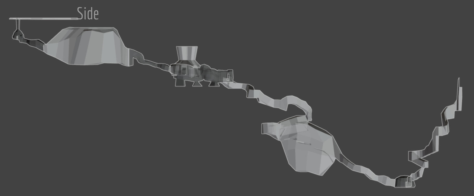 Side view of the map